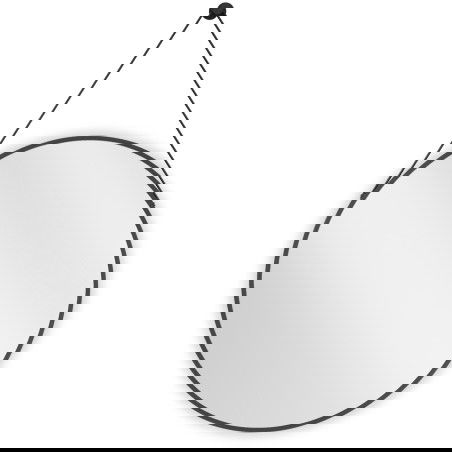 Mexen String kulaté koupelnové zrcadlo 70 cm, černý rám - 9854-070-070-000-70