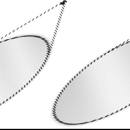 Mexen String kulaté koupelnové zrcadlo 80 cm, černý rám - 9854-080-080-000-70