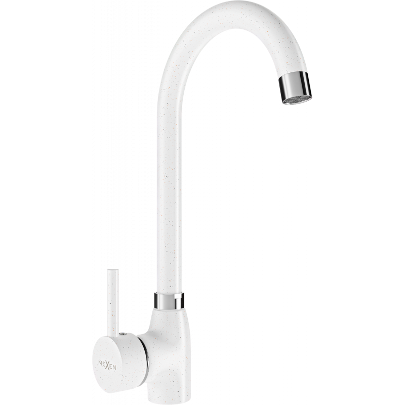 Mexen Telma kuchyňská baterie, bílá s kapkami - 670200-26