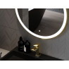 Mexen Esso koupelnové zrcadlo s podsvícením, kulaté 70 cm, LED 6000K, protimlha, zlatý rám - 9825-070-070-611-50