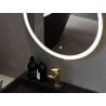 Mexen Esso kulaté podsvícené koupelnové zrcadlo, průměr 90 cm, LED 6000K, antifog, zlatý rám - 9825-090-090-611-50