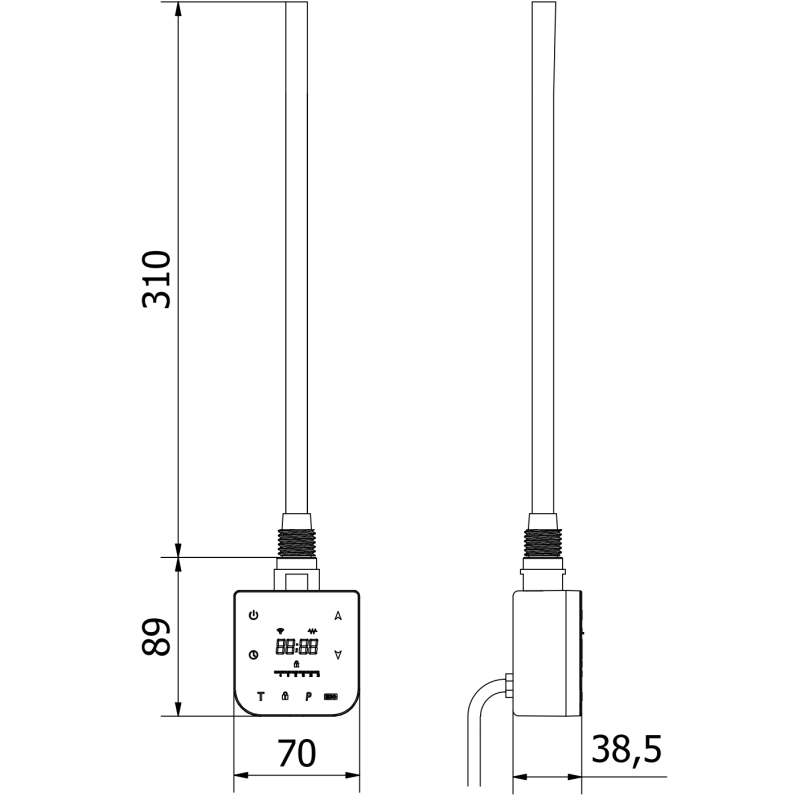 Mexen FA-F elektrický ohřívač s Wi-fi, 300 W, černý - W953-0300-70