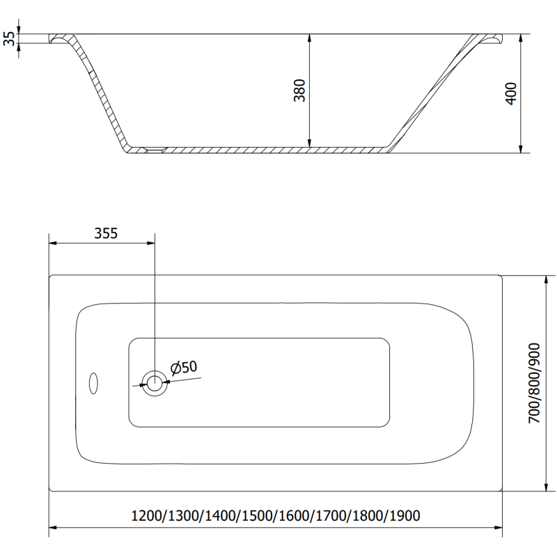 Mexen Vega obdélníková vana 150 x 70 cm s obložením a 1-křídlovou zástěnou 80 cm, černý vzor fix