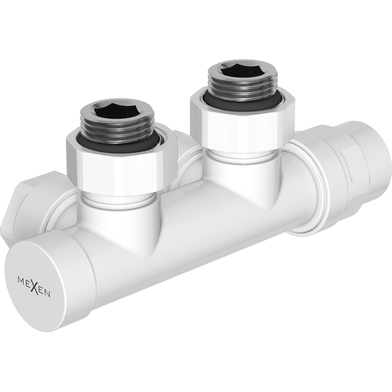 Mexen Uni-Term Úhlový radiátorový ventil, Duplex, DN50, bílý - W907-000-20