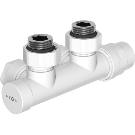 Mexen Uni-Term Úhlový radiátorový ventil, Duplex, DN50, bílý - W907-000-20