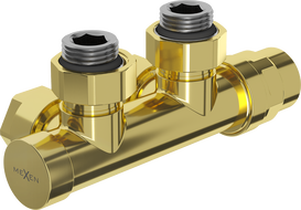 Mexen Uni-Term ventil radiátoru úhlový, Duplex, DN50, zlatý - W907-000-50