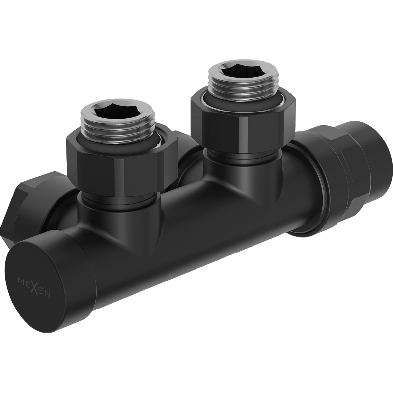 Mexen Uni-Term radiátorový ventil úhlový, Duplex, DN50, černý - W907-000-70