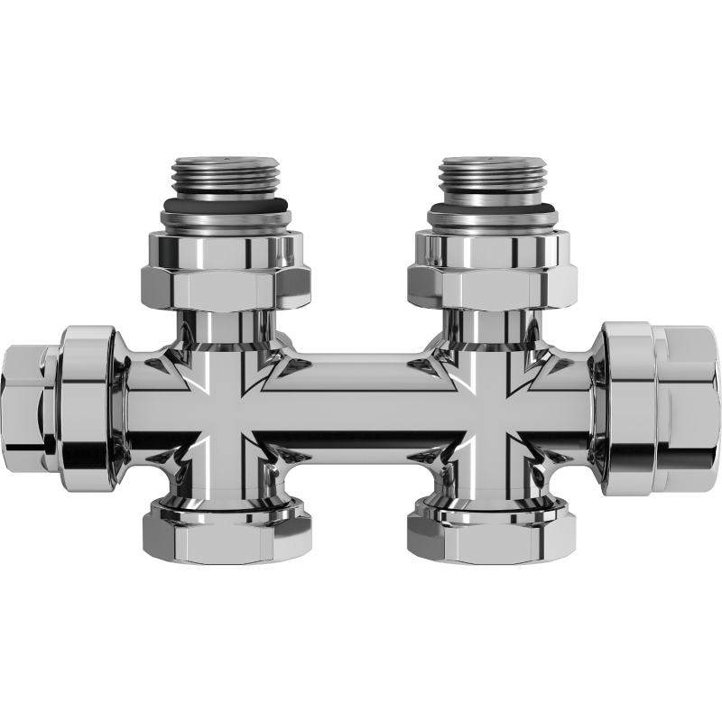 Mexen Uni-Term úhlový/přímý radiátorový ventil, Duplex, DN50, chrom - W908-000-01