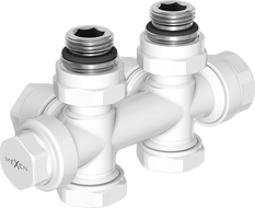 Mexen Uni-Term ventil radiátoru úhlový/přímý, Duplex, DN50, bílý - W908-000-20