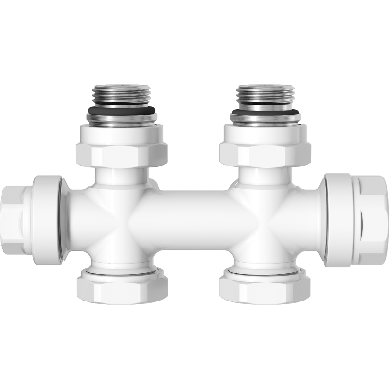 Mexen Uni-Term ventil radiátoru úhlový/přímý, Duplex, DN50, bílý - W908-000-20