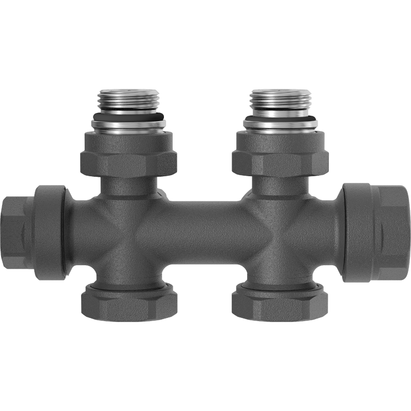 Mexen Uni-Term radiátorový ventil úhlový/přímý, Duplex, DN50, antracit - W908-000-66