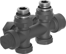 Mexen Uni-Term radiátorový ventil úhlový/přímý, Duplex, DN50, antracit - W908-000-66