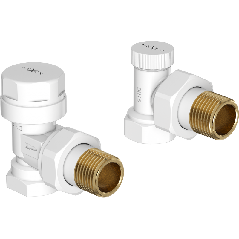 Mexen Uni-Term radiátorové ventily rohové, bílé - W901-000-20