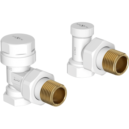 Mexen Uni-Term radiátorové ventily rohové, bílé - W901-000-20