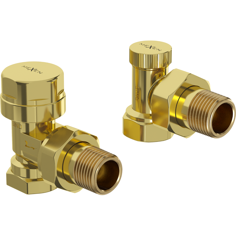 Mexen Uni-Term rohové radiátorové ventily, zlaté - W901-000-50