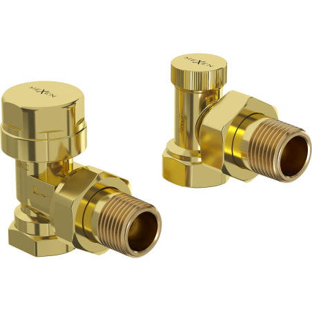 Mexen Uni-Term rohové radiátorové ventily, zlaté - W901-000-50