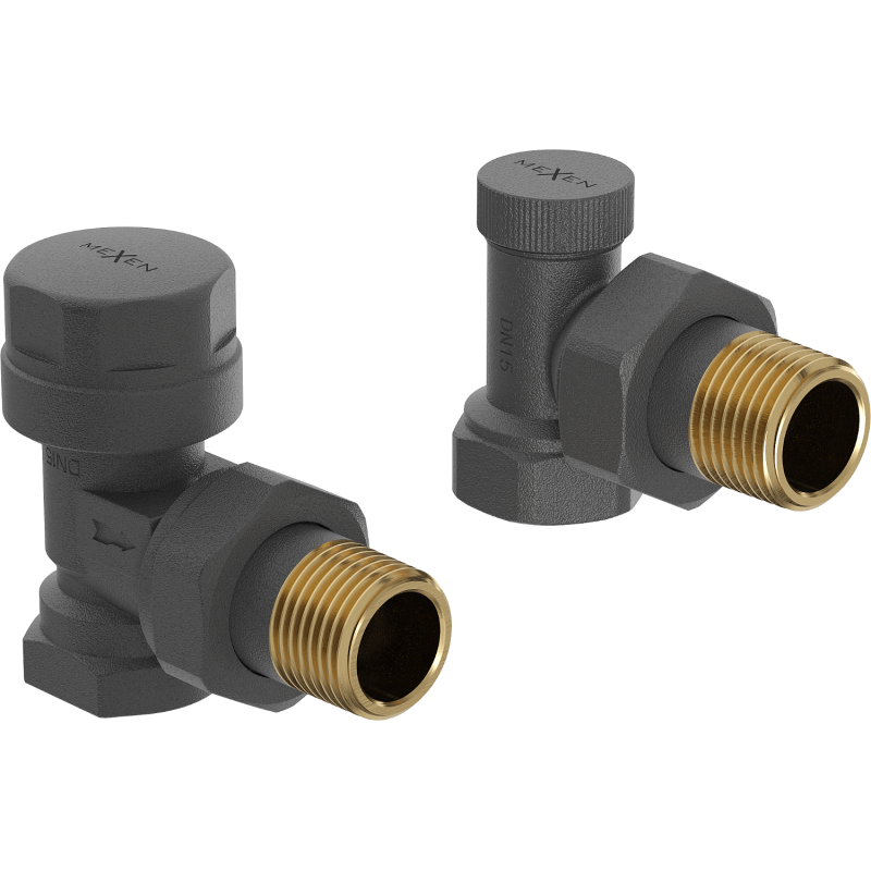Mexen Uni-Term radiátorové ventily úhlové, antracit - W901-000-66