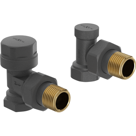 Mexen Uni-Term radiátorové ventily úhlové, antracit - W901-000-66