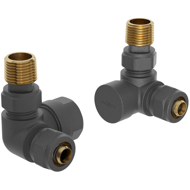 Mexen Uni-Term radiátorové ventily osové, antracit - W903-000-66