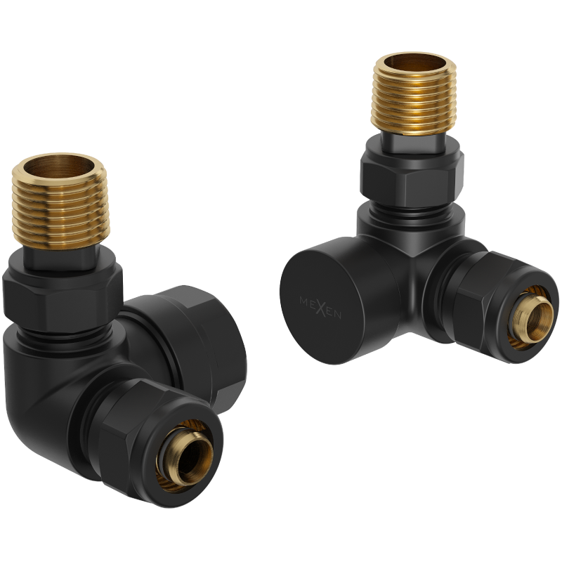 Mexen Uni-Term osiové radiátorové ventily, černé - W903-000-70