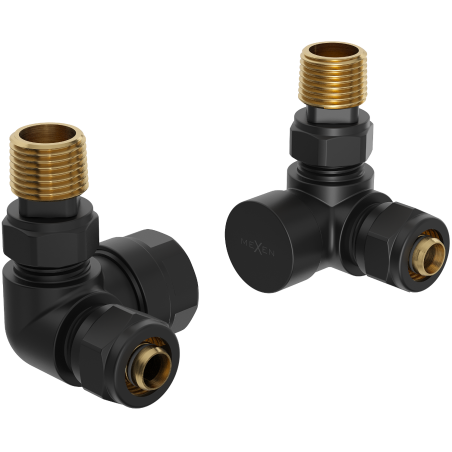 Mexen Uni-Term osiové radiátorové ventily, černé - W903-000-70