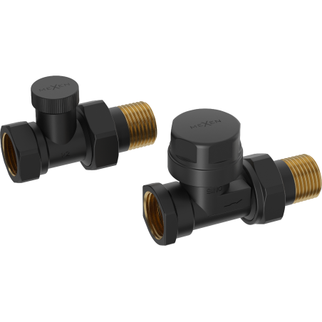 Mexen Uni-Term přímé radiátorové ventily, černé - W902-000-70