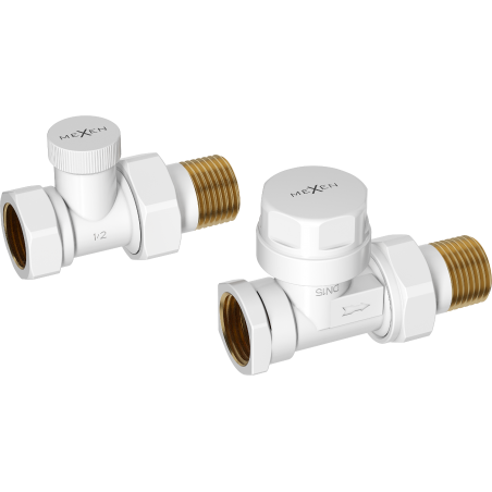 Mexen Uni-Term přímé radiátorové ventily, bílé - W902-000-20