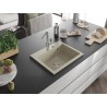 Mexen Oscar granitový dřez 1-komorový 580 x 490 mm, béžový, sifon chrom - 6519581000-69