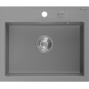 Mexen Oscar granitový dřez 1-komorový 580 x 490 mm, šedý, sifon chromový - 6519581000-71