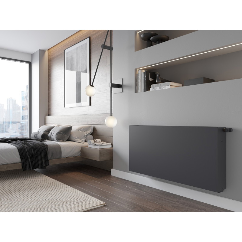 Mexen CVF33 Flat deskový radiátor 400 x 1600 mm, spodní připojení, 2530 W, antracit - W633F-040-160-66