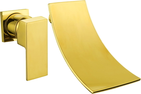 Mexen Celia nástěnná baterie umyvadlová, zlatá - 747415-50