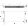 Mexen CVF22 Ploché deskové topení 600 x 1300 mm, spodní připojení, 2057 W, černé - W622F-060-130-70