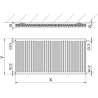Mexen C11 deskowy radiátor 300 x 600 mm, boční připojení, 293 W, černý - W411-030-060-70