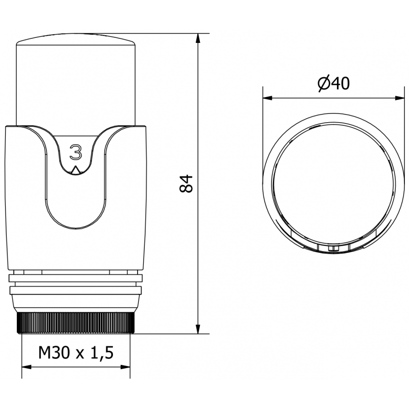 Mexen termostatická hlavice pro radiátor, chrom - W900-000-01