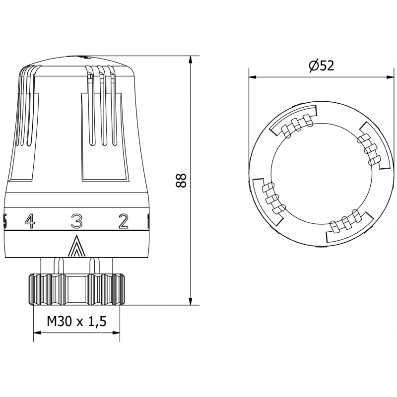 Mexen Uni-Term hlavice termostatu na radiátor, bílá - W908-001-20