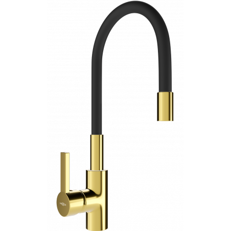 Mexen Flex kuchyňská baterie, zlatá/černá - 670900-57