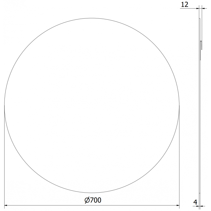 Mexen Alto kulaté koupelnové zrcadlo 70 cm - 9853-070-070-000-00