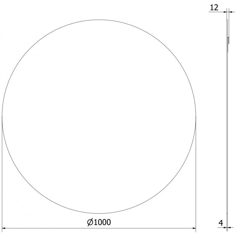 Mexen Alto kulaté koupelnové zrcadlo 100 cm - 9853-100-100-000-00