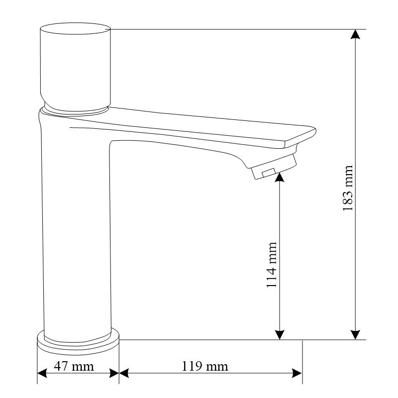 Mexen Royo One umyvadlová baterie, černá - 72201-70