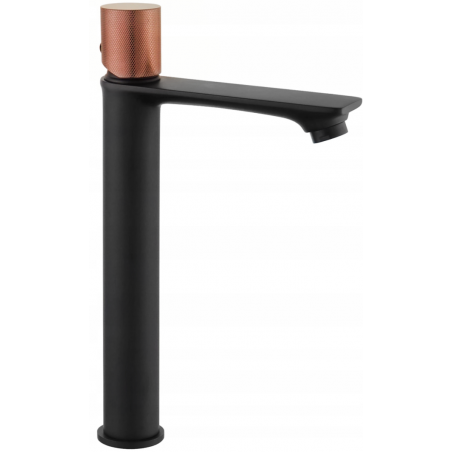Mexen Royo One vysoká umyvadlová baterie, černá/růžové zlato - 72211-76