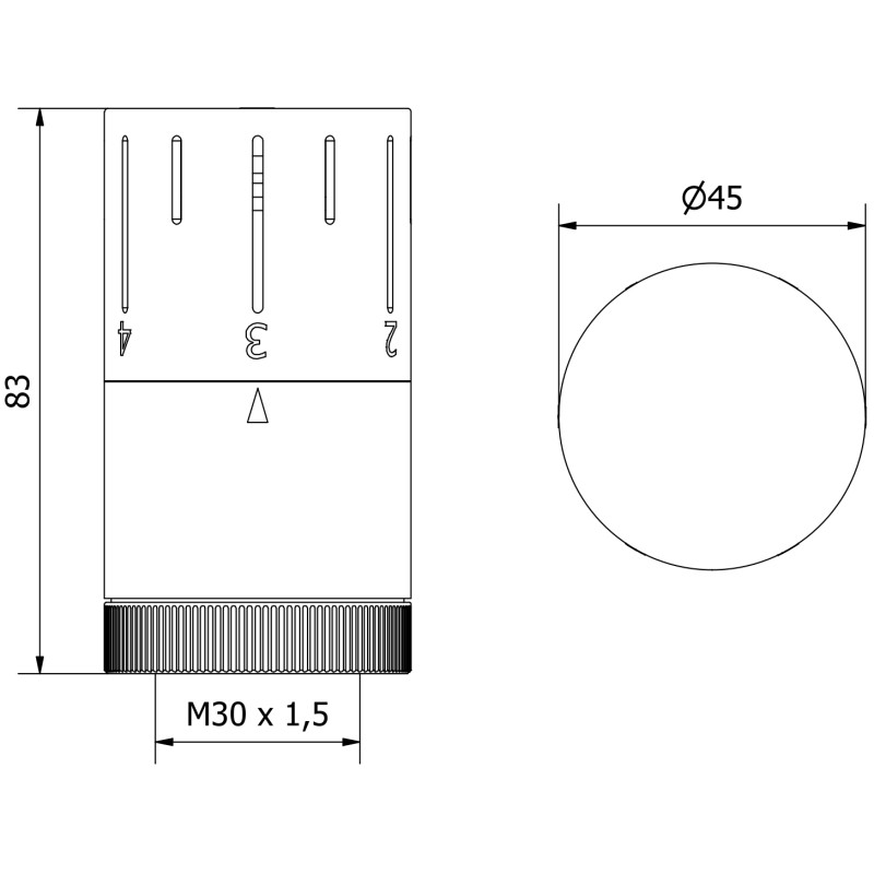 Mexen Uni-T termostatická hlavice pro radiátor, chrom - W908-005-01
