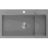 Mexen Omar žulový dřez 1-komorový 800 x 480 mm, šedý, sifon chrom - 6520801005-71