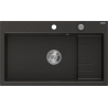 Mexen Omar granitový dřez 1-komorový 800 x 480 mm, černý/zlatý metalik, sifon chrom - 6520801005-75