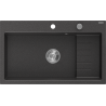 Mexen Omar žulový dřez 1-komorový 800 x 480 mm, černý tečkovaný, sifon chrom - 6520801005-76