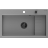 Mexen Omar žulový dřez 1-komorový 800 x 480 mm, šedý, černý sifon - 6520801005-71-B