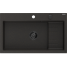 Mexen Omar granitový dřez 1-komorový 800 x 480 mm, černý/zlatý metalický, černý sifon - 6520801005-75-B