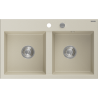 Mexen Hektor dřez žulový 2-komorový 800 x 480 mm, béžový, sifon chrom - 6521802000-69