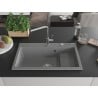 Mexen Omar žulový dřez 1-komorový 800 x 480 mm, šedý, sifon chrom - 6520801005-71
