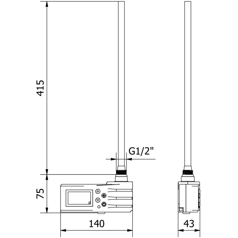 Mexen FA-J1229 elektrické topné těleso 450 W, černé - W959-0450-70