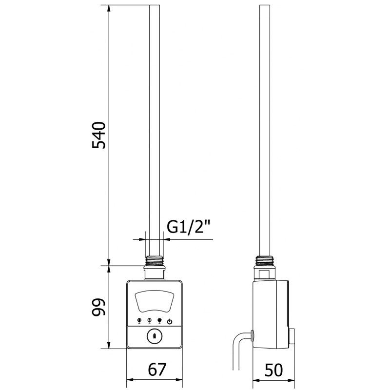 Mexen FA-BG8 elektrické topné těleso 600 W, černé - W957-0600-70